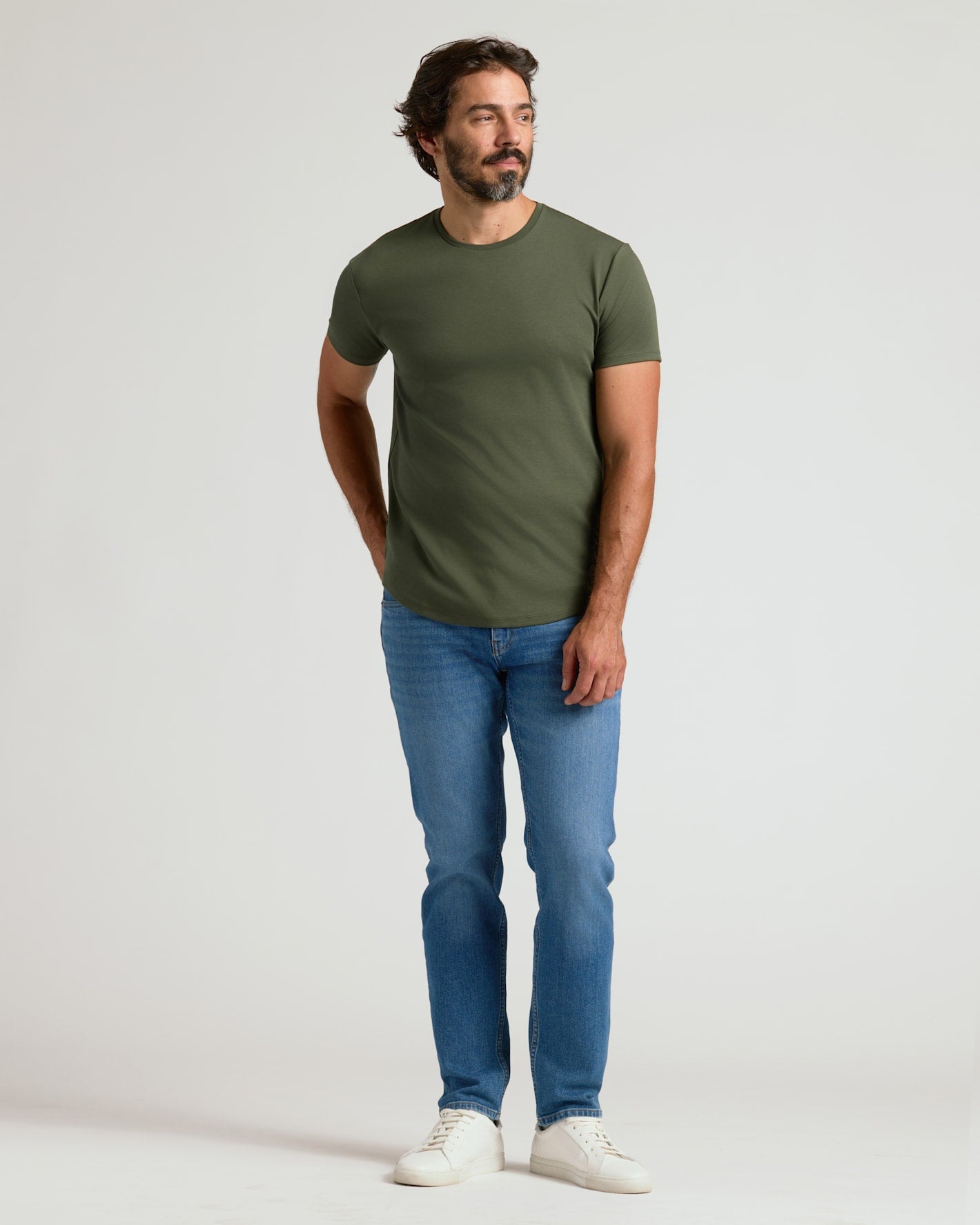 Pima Cotton Blend Curved Hem Crew 4-Pack | True Classic