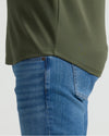 Wearing All Grove Pima Cotton Blend Curved Hem Crew over jeans.
