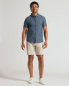Medium Indigo Wash Short Sleeve Stretch Chambray Shirt