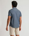 Medium Indigo Wash Short Sleeve Stretch Chambray Shirt