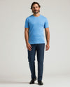 Cerulean Premium Pima Crew Neck on man with relaxed stance.