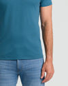 Lagoon Premium Pima Crew Neck T-shirt with light-wash jeans.