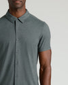 Man wearing Charcoal Heather Gray Short Sleeve Comfort Knit Shirt.