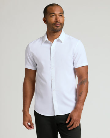 White Short Sleeve Performance Dress Shirt | White Short Sleeve Performance Dress Shirt | True Classic White Short Sleeve Performance Dress Shirt | White Short Sleeve Performance Dress Shirt | True Classic