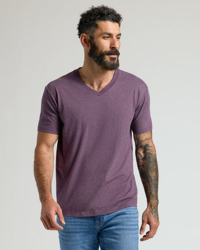 Cuello en V Clásico - Dark Heather Plum
