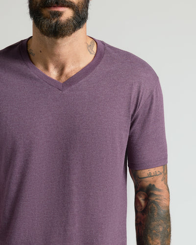 Cuello en V Clásico - Dark Heather Plum
