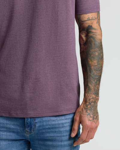 Cuello en V Clásico - Dark Heather Plum