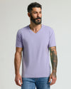 Heather Dark Orchid Short Sleeve Vee Neck T Shirt
