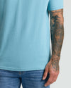 T-Shirt mit V-Ausschnitt in Heather Voyager