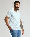Icicle Classic V-Neck on man, showcasing fit and comfort.