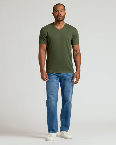 Premium Pima V-Neck - Grove