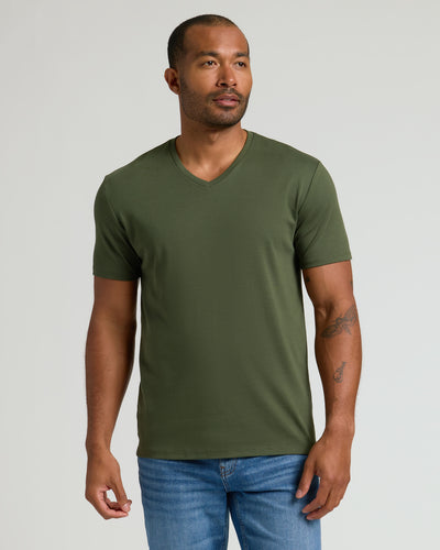 Premium Pima V-Neck - Grove