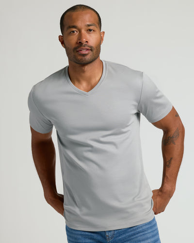Premium Pima V-Neck - Steel