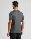 Back view of Carbon Premium Pima V-Neck on model.