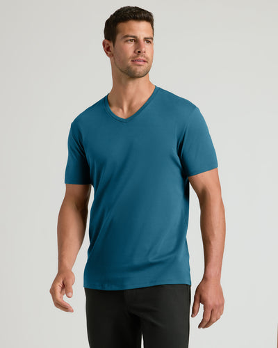 Premium Pima V-Neck - Lagoon