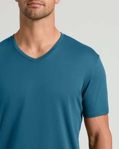 Premium Pima V-Neck - Lagoon