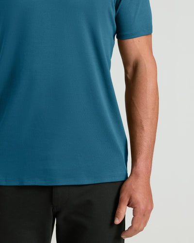 Premium Pima V-Neck - Lagoon