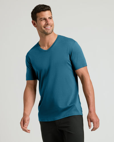 Premium Pima V-Neck - Lagoon