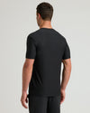 Back view of Black Active V-Neck 3-Pack on a man.