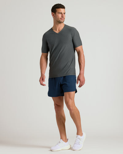 Active V-Neck - Charcoal Heather Gray