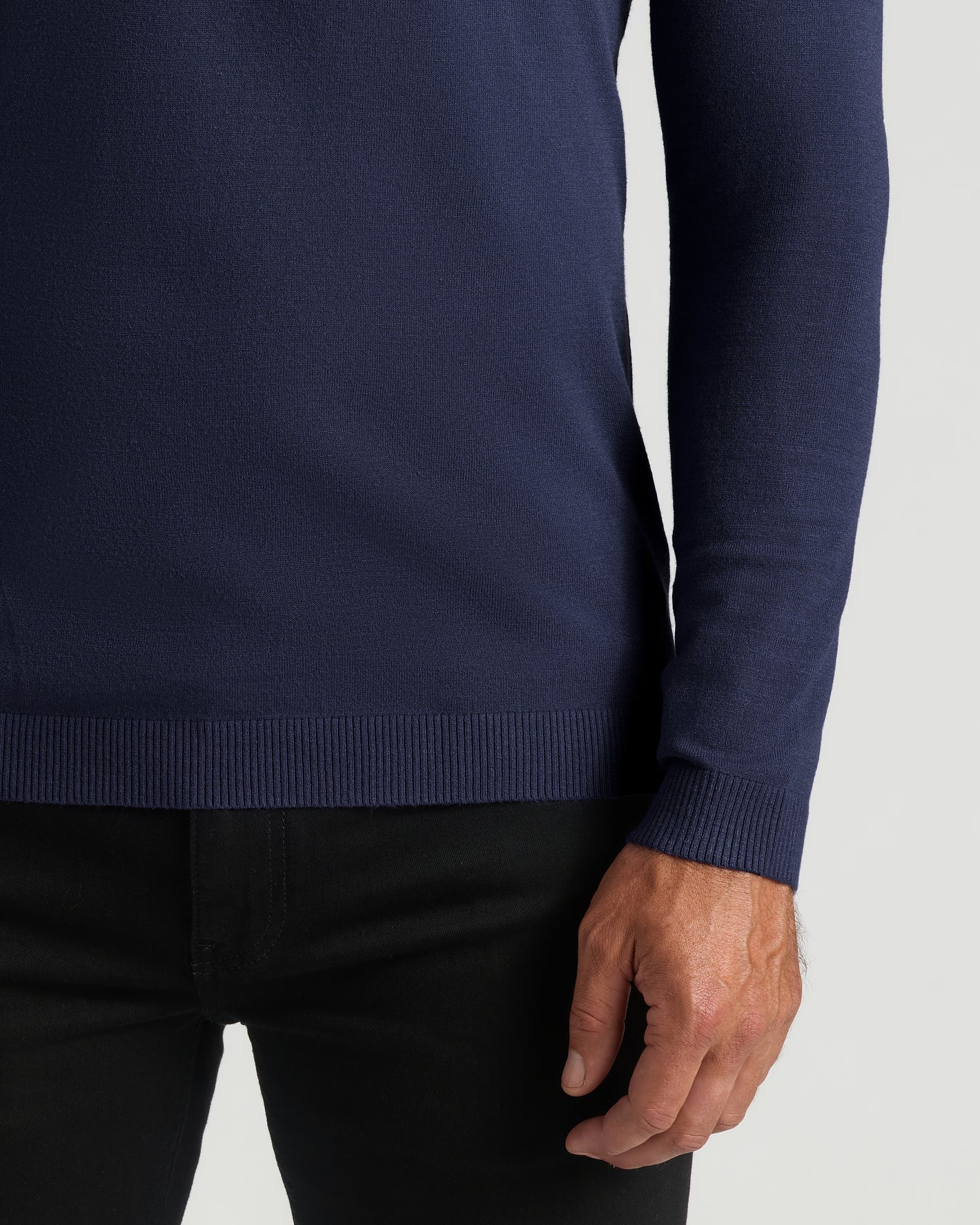 Staple Dressy V-Neck Sweater 3-Pack in navy, showcasing a refined fit.