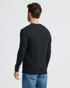 Black Classic Long Sleeve Crew Neck 10-Pack, back view on male model.