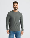 True Classic Men's 4-Pack Long Sleeve Crew Neck T-Shirts worn by a man.