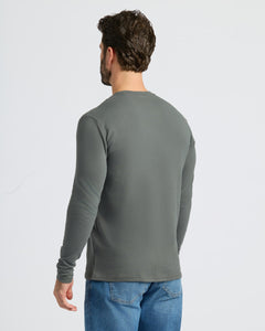 True ClassicBack view of man wearing Classic Long Sleeve Crew Neck 3-Pack.