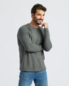 Man wearing Classic Long Sleeve Crew Neck, relaxed pose.