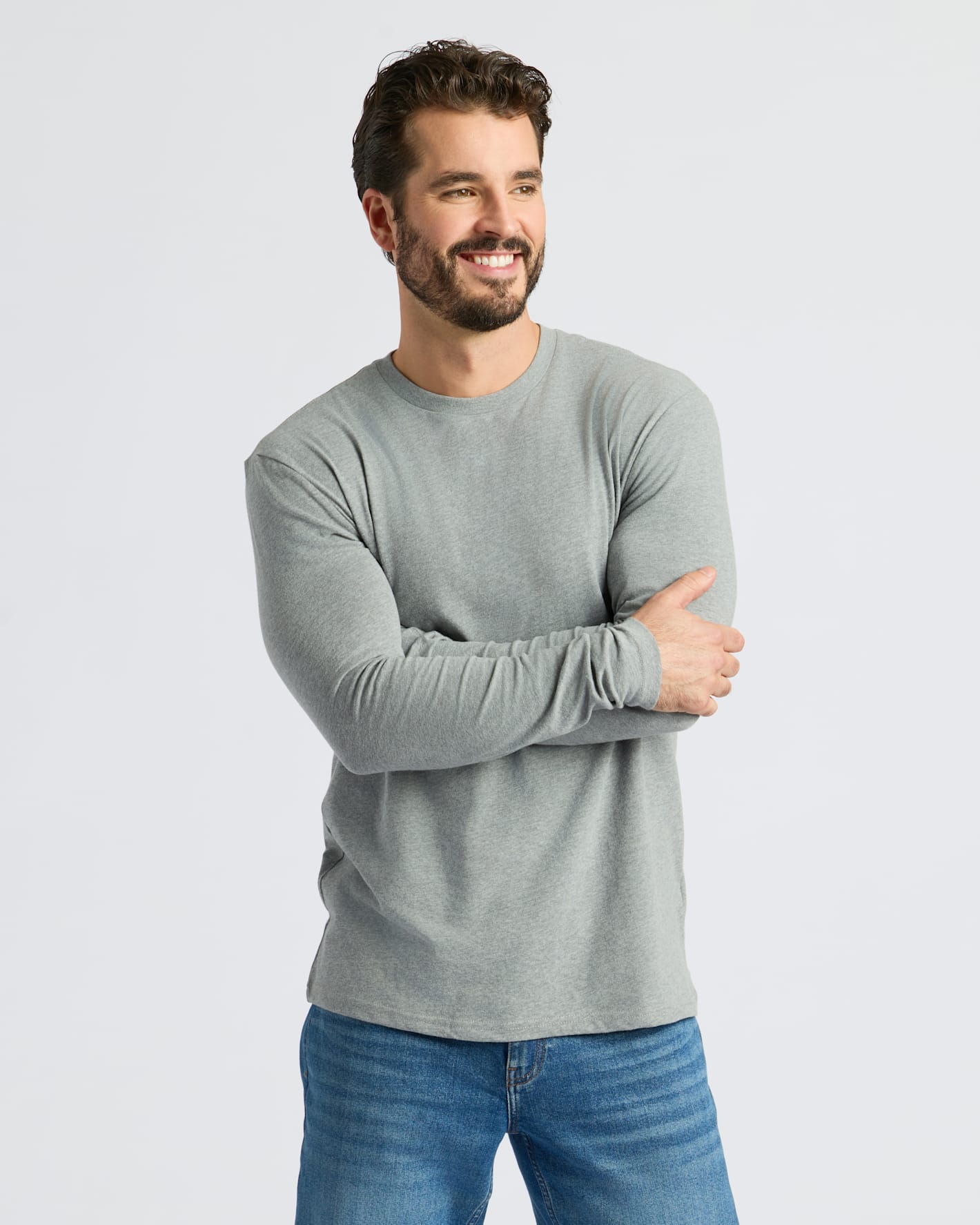 Heather Gray Classic Long Sleeve Crew Neck – True Classic