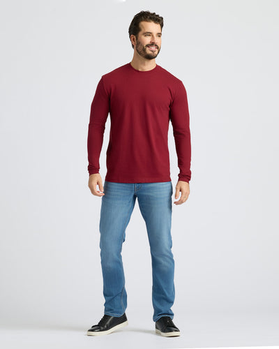 Classic Long Sleeve Crew Neck - Dark Maroon