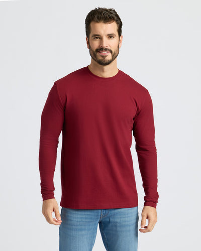 Classic Long Sleeve Crew Neck - Dark Maroon