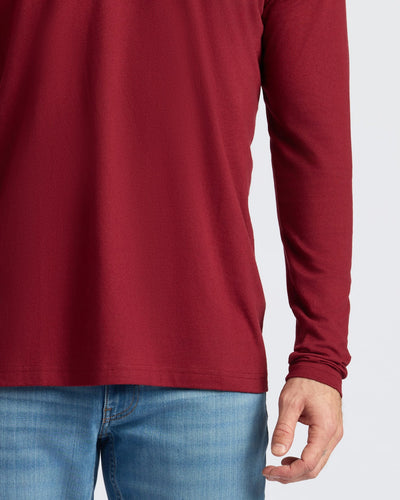 Classic Long Sleeve Crew Neck - Dark Maroon