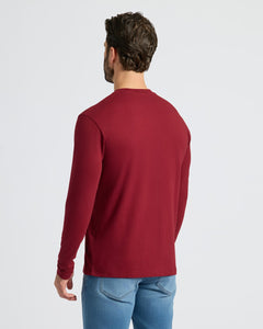 True ClassicBack view of man in Classic Long Sleeve Crew Neck.