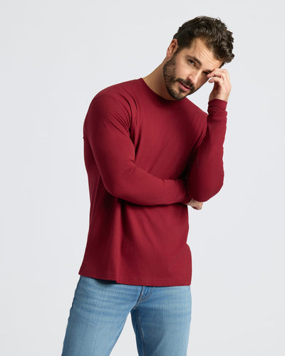 Classic Long Sleeve Crew Neck - Dark Maroon