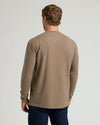 Back view of Dark Heather Sagewood Classic Long Sleeve Crew Neck.