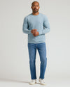 Heather Sapphire Classic Long Sleeve Crew Neck worn by adult male.