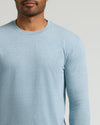 Man wearing Seasonal Classic Long Sleeve Henley 6-Pack shirt.
