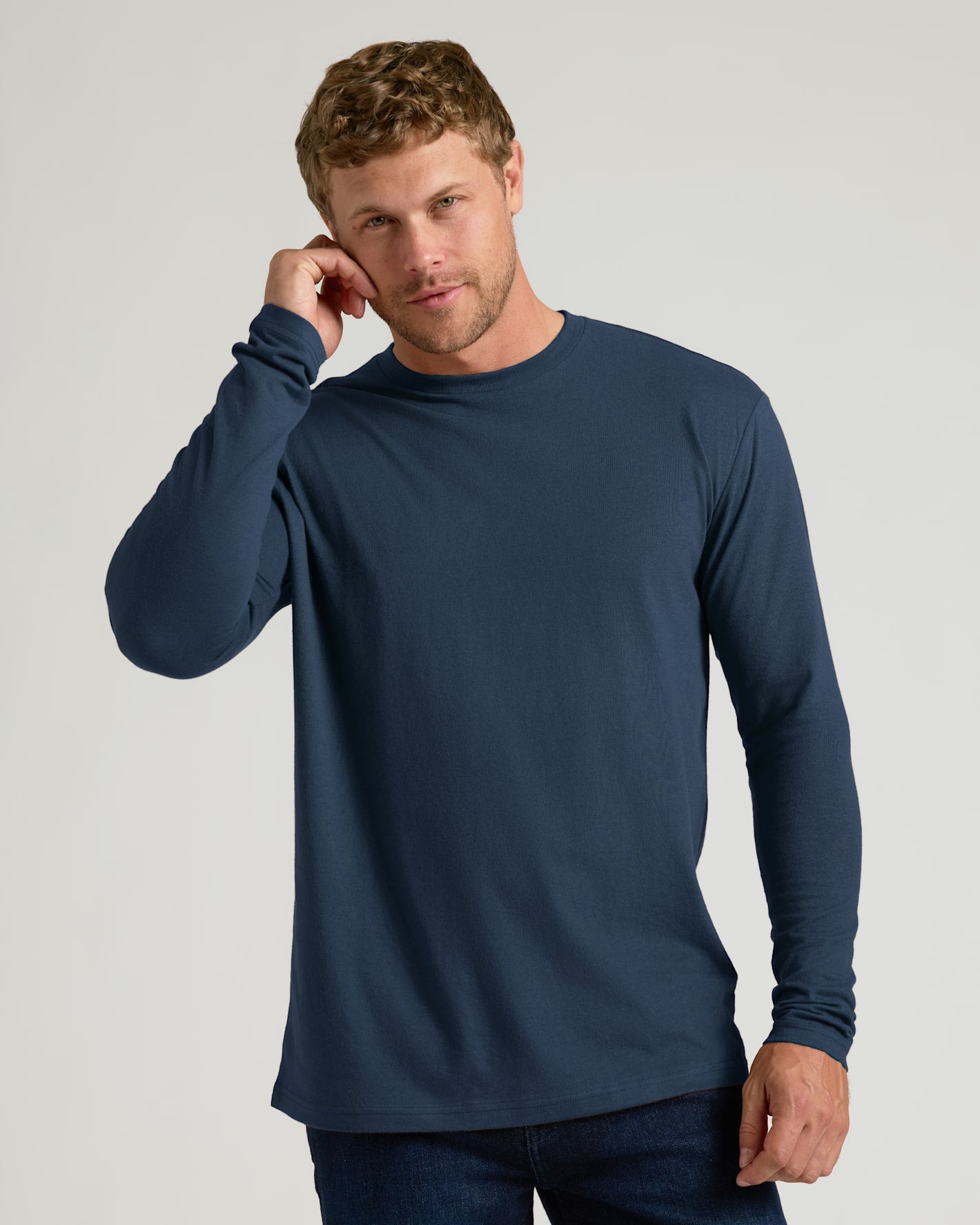 Navy Classic Long Sleeve Crew Neck
