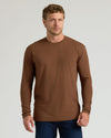 Sepiawood Classic Long Sleeve Crew Neck worn by a man, showcasing fit.