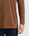 Sepiawood Classic Long Sleeve Henley with three-button placket and jeans.