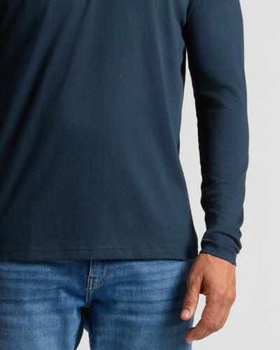 Classic Long Sleeve Henley - Navy