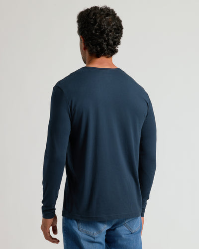 Classic Long Sleeve Henley - Navy
