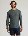 Charcoal Heather Gray Active Long Sleeve Crew T-Shirt