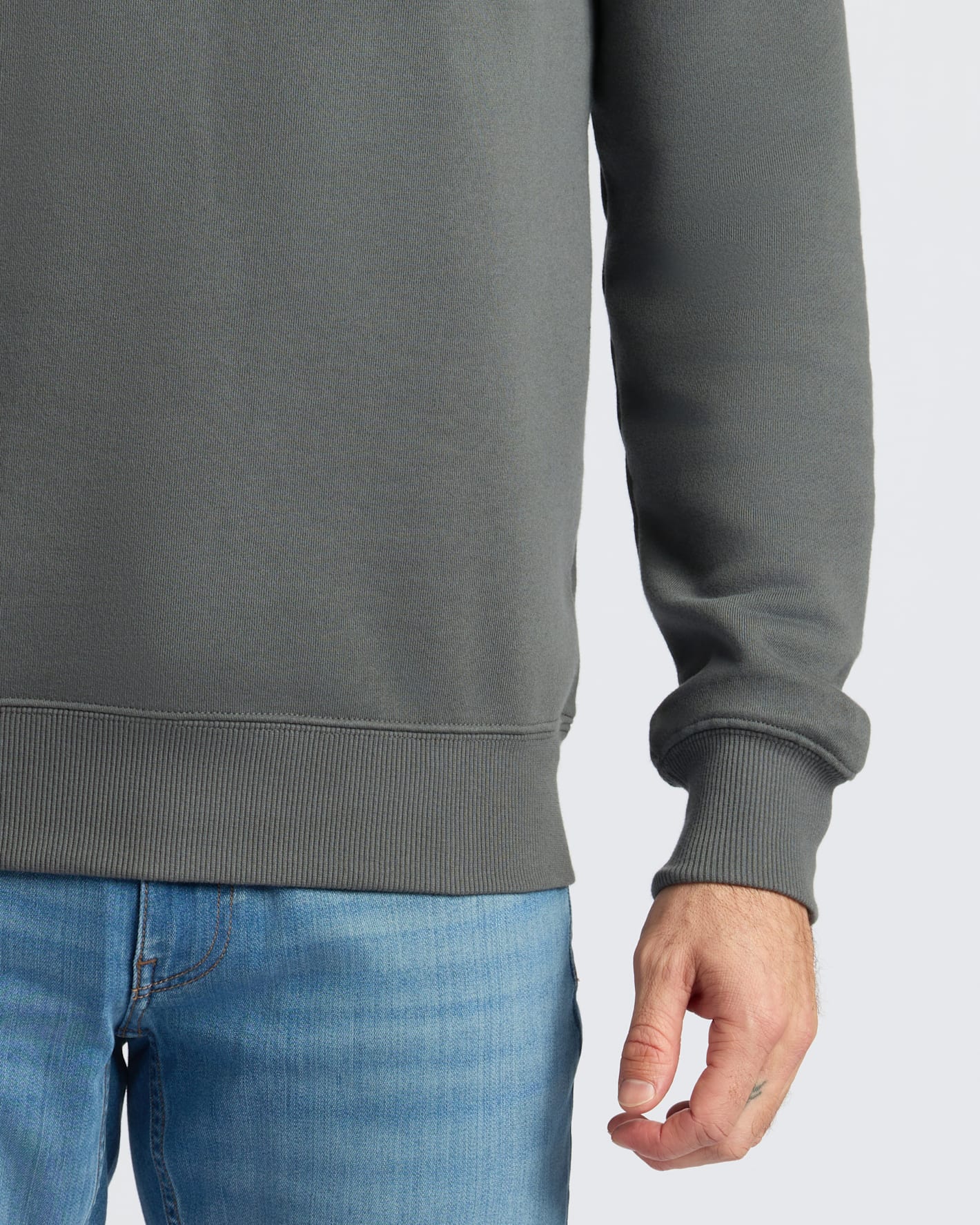 Camiseta cuello redondo tipo jersey de felpa francesa carbón