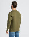 Military Green Fleece French Terry Pullover Crew Neck