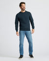 Navy Fleece French Terry Pullover Crew Neck