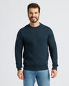 Navy Fleece French Terry Pullover Crew Neck