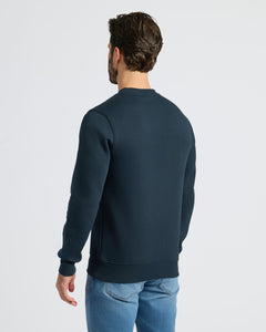 True ClassicNavy Fleece French Terry Pullover Crew Neck