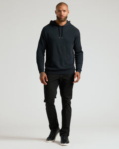 True ClassicModel in All Black Classic Waffle Hoodie 3-Pack with trousers and sneakers.